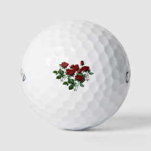 Romance Elegance Pink Blooming Roses Golf Balls
