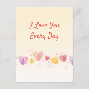 Romance Fingerprint Love Heart Holiday Postcard