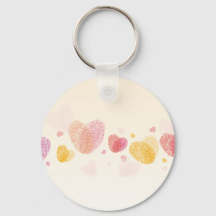 Romance Fingerprint Love Heart Key Ring