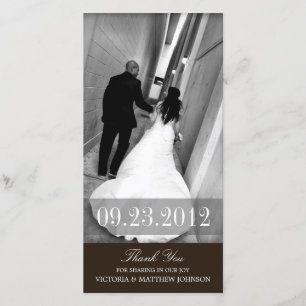 ROMANCE IN BLACK WEDDING THANK YOU CARD