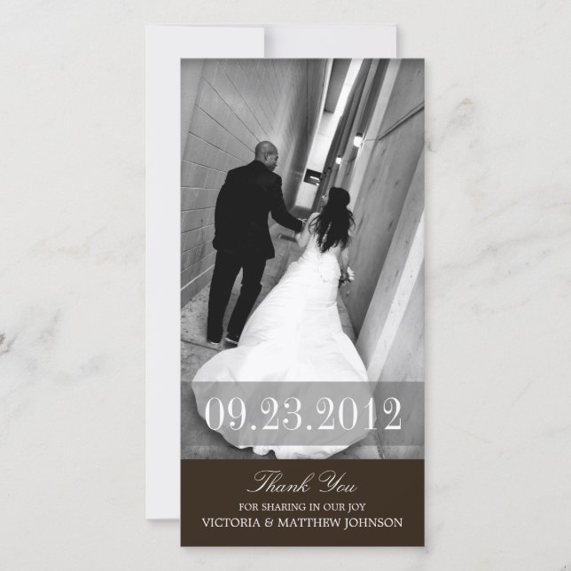 ROMANCE IN BLACK  | WEDDING THANK YOU CARD (Front)