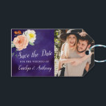 Romance In Bloom Wedding Save the Date Gift Tags<br><div class="desc">This collection features a moody midnight blue background with trendy typography and floral accents. Easily personalise the design with your wording to make these save the date cards totally unique to your special day.</div>
