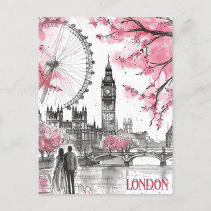 Romance in London Postcard