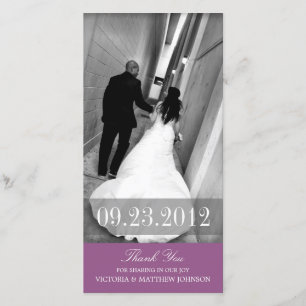 ROMANCE IN PURPLE WEDDING THANK YOU CARD