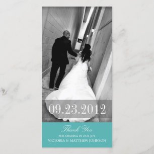ROMANCE IN TURQUOISE WEDDING THANK YOU CARD
