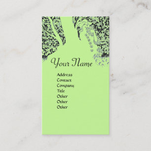 ROMANCE  MONOGRAM , black and green Business Card