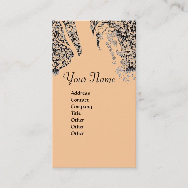 ROMANCE  MONOGRAM,black and pink Business Card (Front)