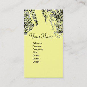 ROMANCE  MONOGRAM , black and yellow Business Card