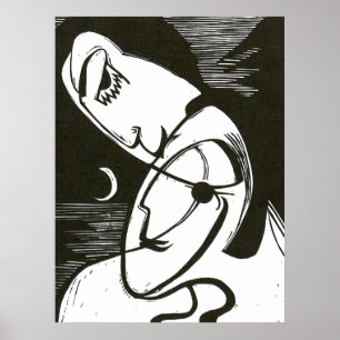 Romance On A Moonlit Beach Poster