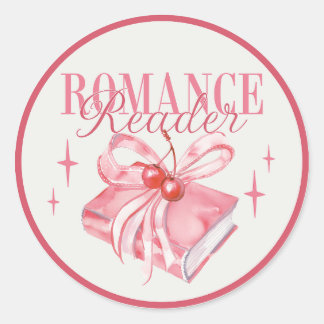 Romance Reader Bookish Book Reading Lover Classic Round Sticker