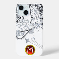 ROMANCE /ROMANTIC LOVERS BLACK WHITE RED MONOGRAM