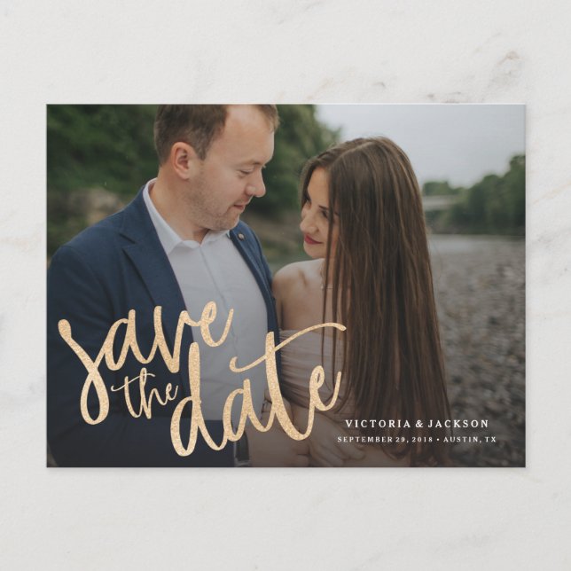 Romance Save the Date Postcard (Front)
