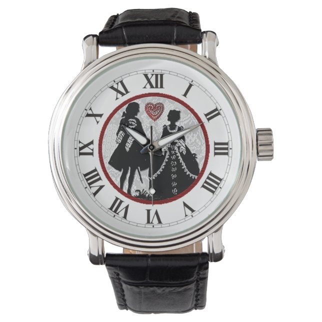 Romance Silhouette Romantic Couple Wrist Watch (Front)