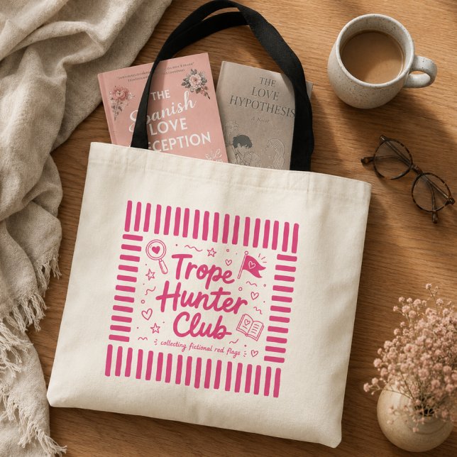 Romance Trope Hunter Book Lover Tote Bag (Creator Uploaded)