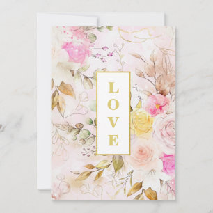*~ Romance Vintage AR26 Flower QR  RSVP Wedding Invitation