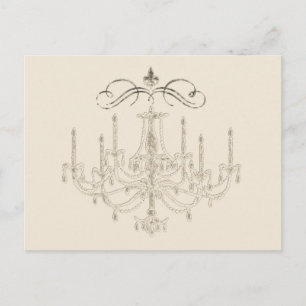 Romance with a Chandelier ~ Postcard Love Pink