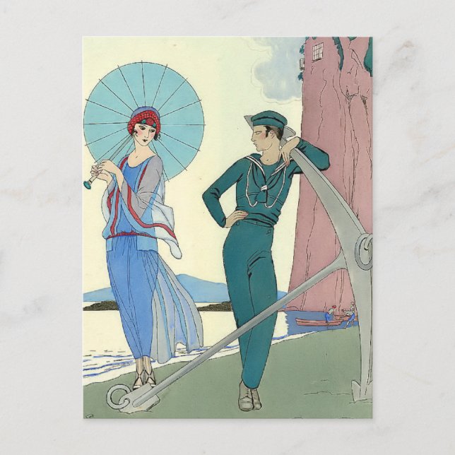 Romance Without Words by George Barbier Postcard (Front)