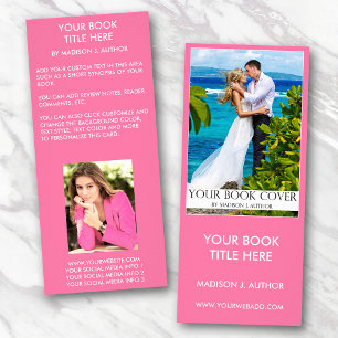 Romance Writer Book Cover Author Photo Back Pink Rack Card