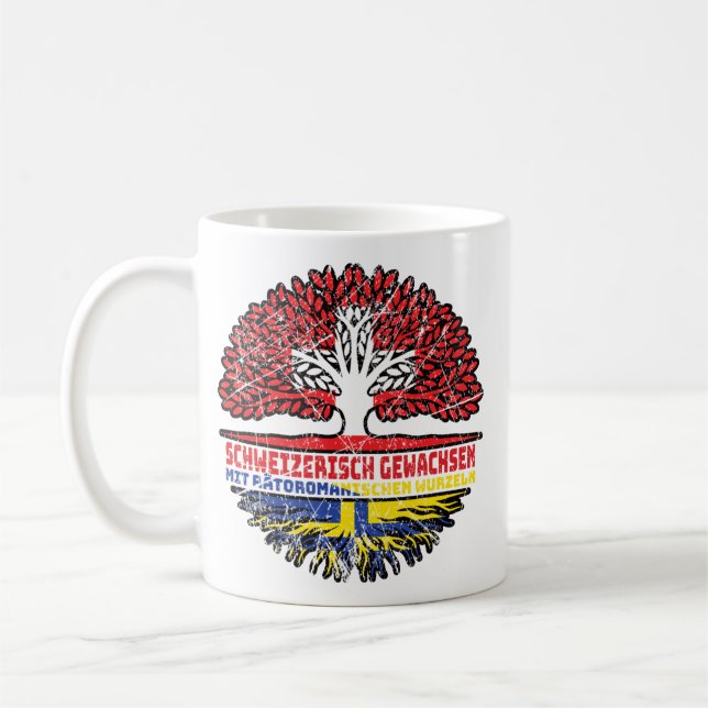 Romanen Rätoromanisch Graubündisch Graubünden Baum Coffee Mug (Left)