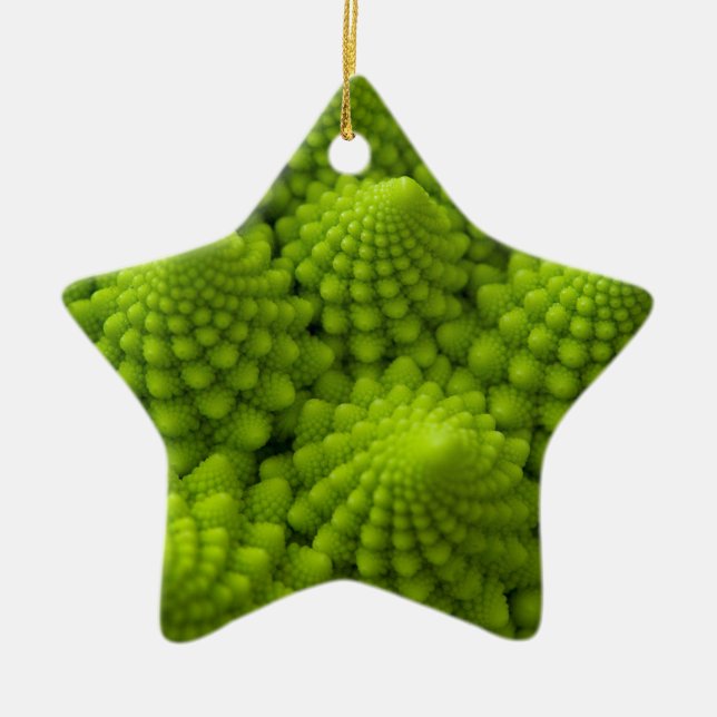 Romanesco Broccoli Fractal Vegetable Ceramic Tree Decoration (Front)
