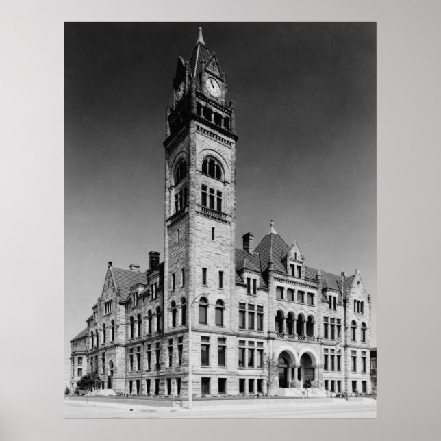 Romanesque City Hall Building Poster (Front)