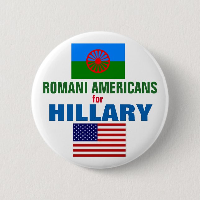 Romani Americans for Hillary 2016 6 Cm Round Badge (Front)