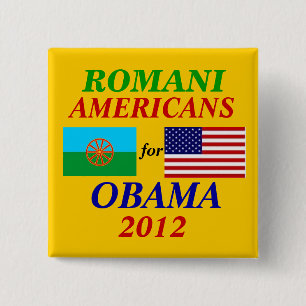 Romani americans for Obama 15 Cm Square Badge
