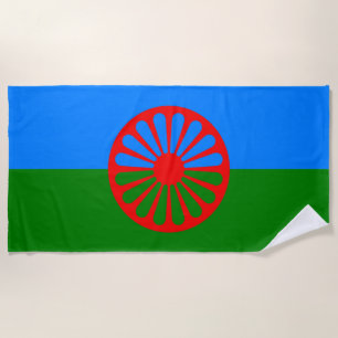 Romani Flag Beach Towel