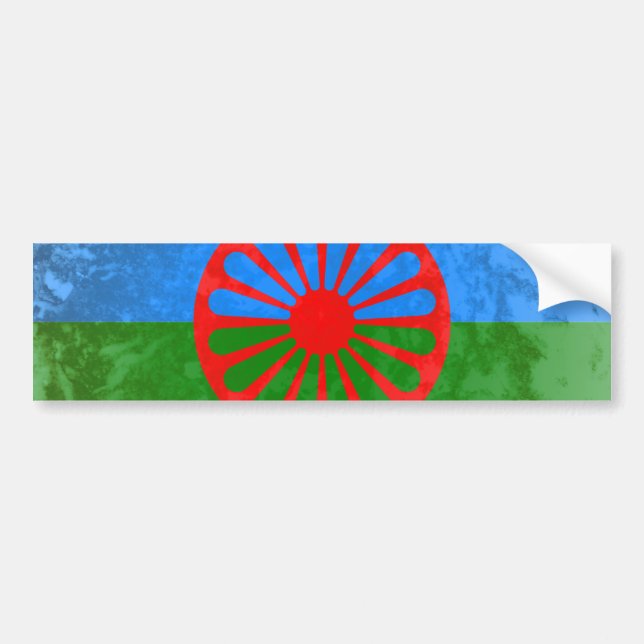 Romani flag bumper sticker (Front)