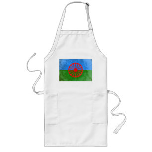 Romani flag long apron