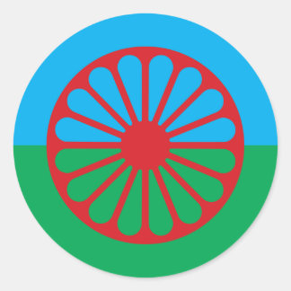 Romani Flag sticker 3" sheet of 6