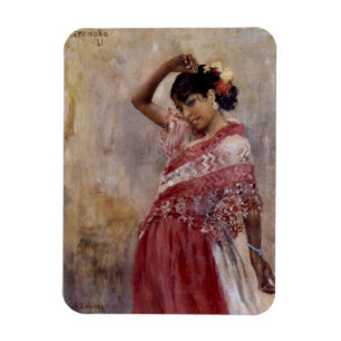 Romani Gypsy Woman Dancing (by Albert Edelfelt) Magnet