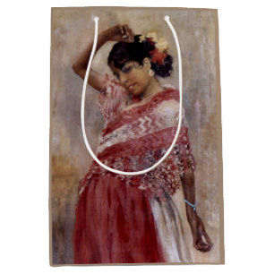 Romani Gypsy Woman Dancing (by Albert Edelfelt) Medium Gift Bag