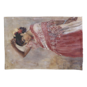 Romani Gypsy Woman Dancing (by Albert Edelfelt) Pillowcase