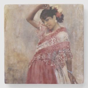 Romani Gypsy Woman Dancing (by Albert Edelfelt) Stone Coaster