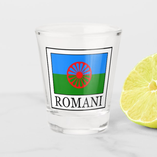 Romani Shot Glass (Front)