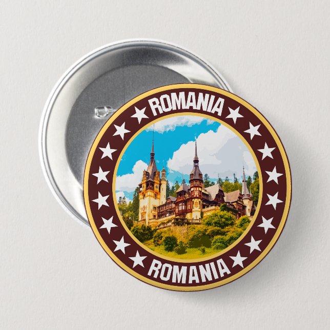Romania                                            7.5 cm round badge (Front & Back)