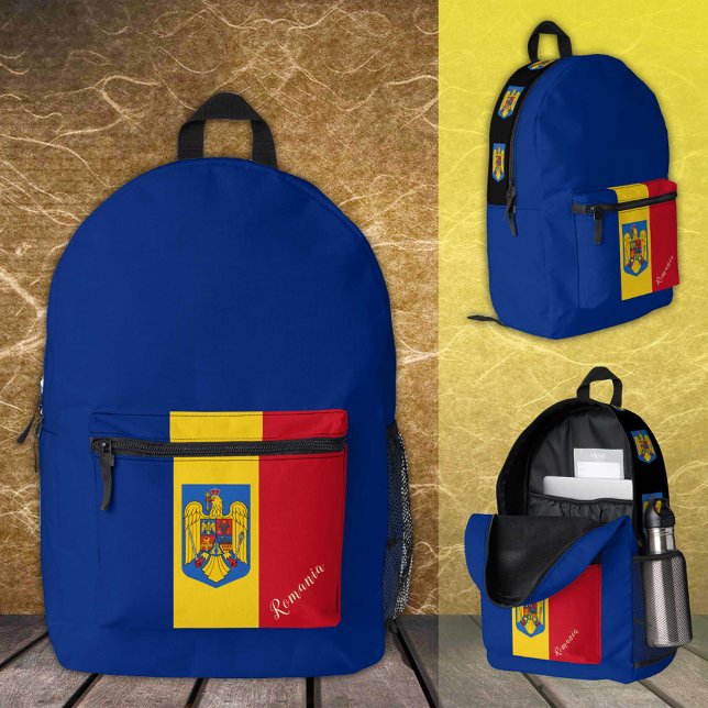 Romania, backpack, Romanian Flag / patriotic Printed Backpack (Creator Uploaded)