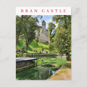 Romania Bran Castle and gardens view postcard
