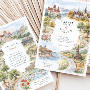 Romania Bran Castle Peles Castle Wedding Invitation