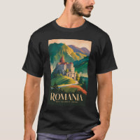 Romania Castle Landscape Illustration Travel Art