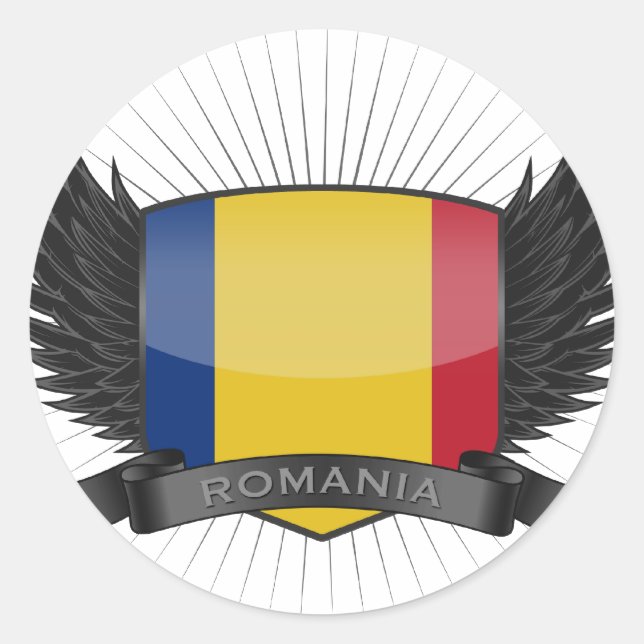 ROMANIA CLASSIC ROUND STICKER (Front)