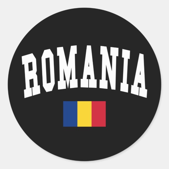 Romania College Style Classic Round Sticker (Front)