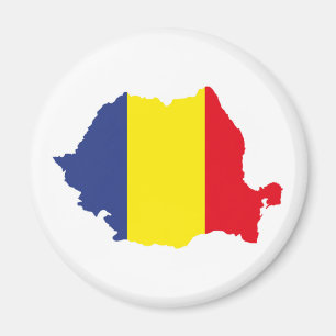 romania country flag map shape silhouette magnet