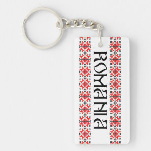 romania country symbol name text folk motif key ring