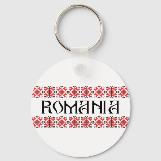 romania country symbol name text folk motif tradit key ring (Front)