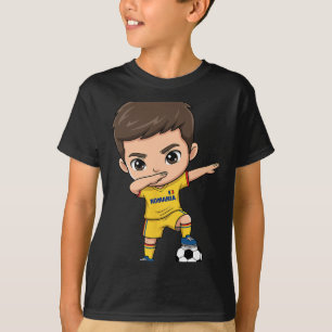 Romania Dab Kid Goal Cartoon Romanian Flag For Boy T-Shirt