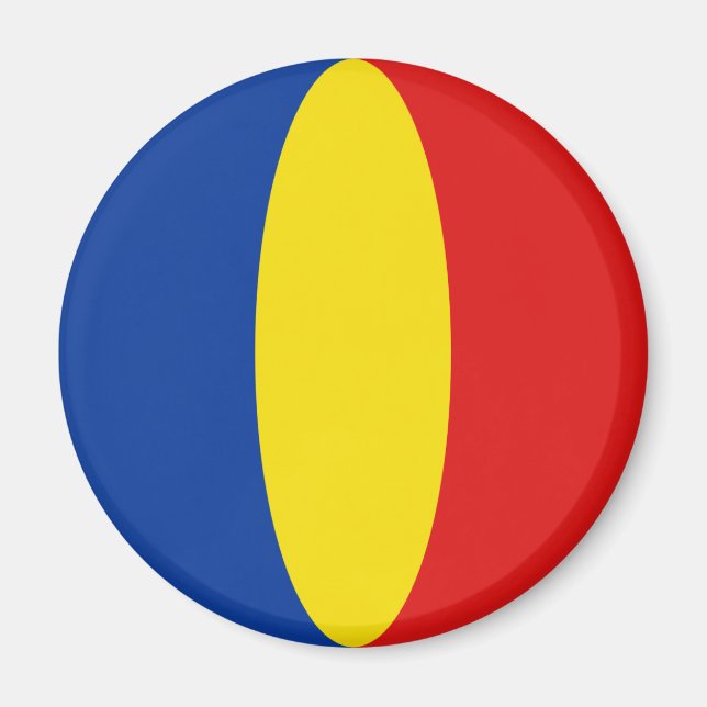 Romania Fisheye Flag Magnet (Front)