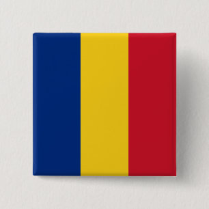Romania Flag 15 Cm Square Badge