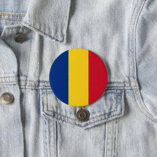 Romania flag 7.5 cm round badge